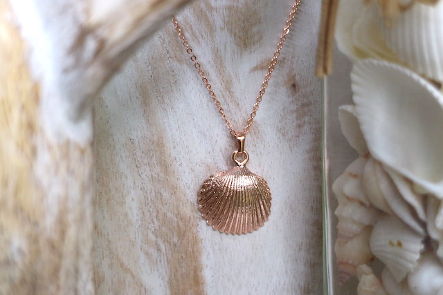 Rose gold shop shell necklace