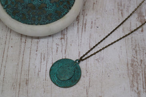 Green Patina Bronze Turtle Necklace