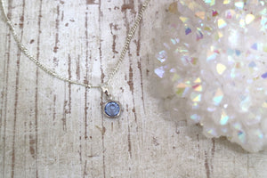 Children's blue zircon silver necklace