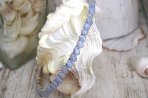 Blue lace agate gemstone silver headband